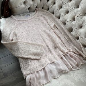 Angela Mara Blush Pink Sequin Top